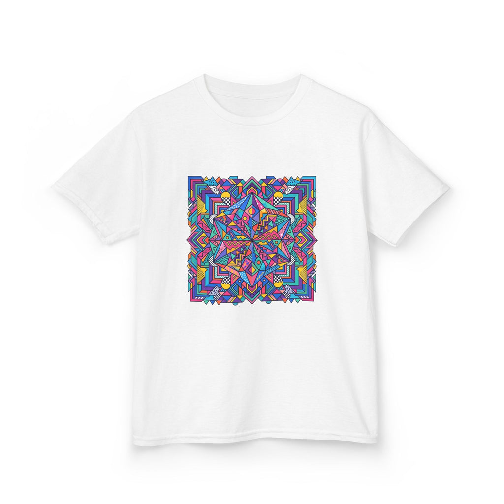 Kids Tee - Retro Geometric Kaleidoscope Abstract | 90s Aesthetic Top