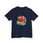 Kids T-Shirt - Whimsical Chameleon Reading Books | School Tee