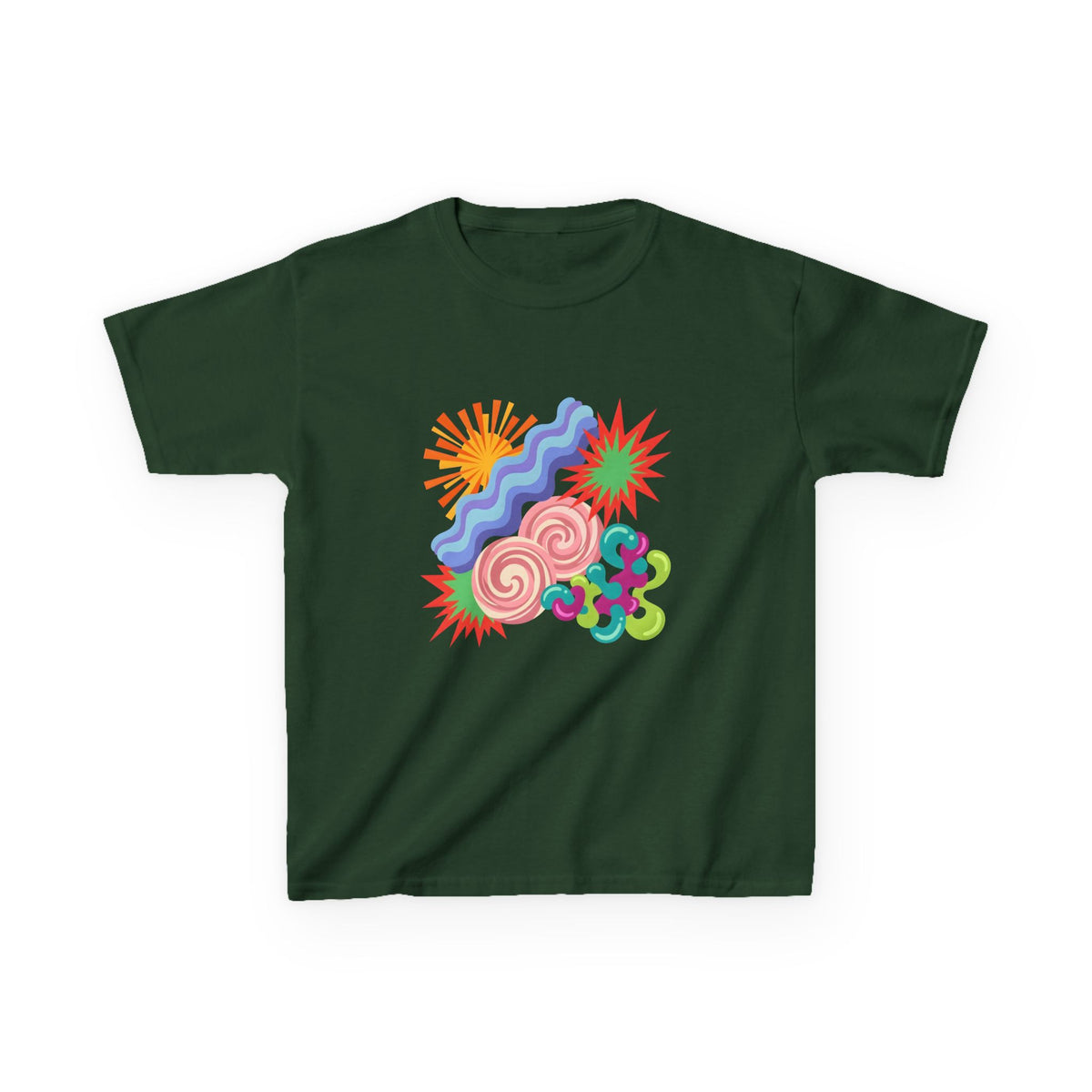 Kids T-Shirt - Playful Candy Explosion Abstract Art