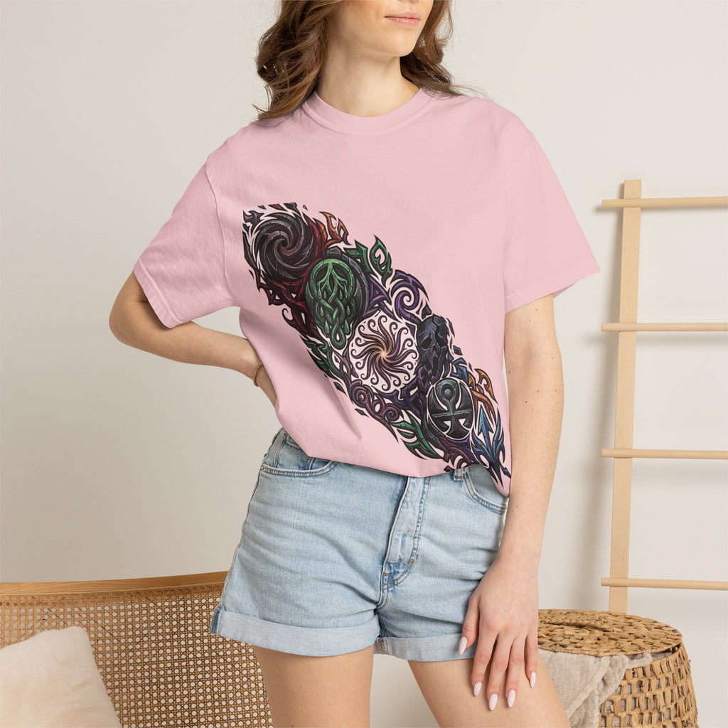 Unisex T-shirt - Dark Fantasy Celtic Skull Ankh | Garment-Dyed