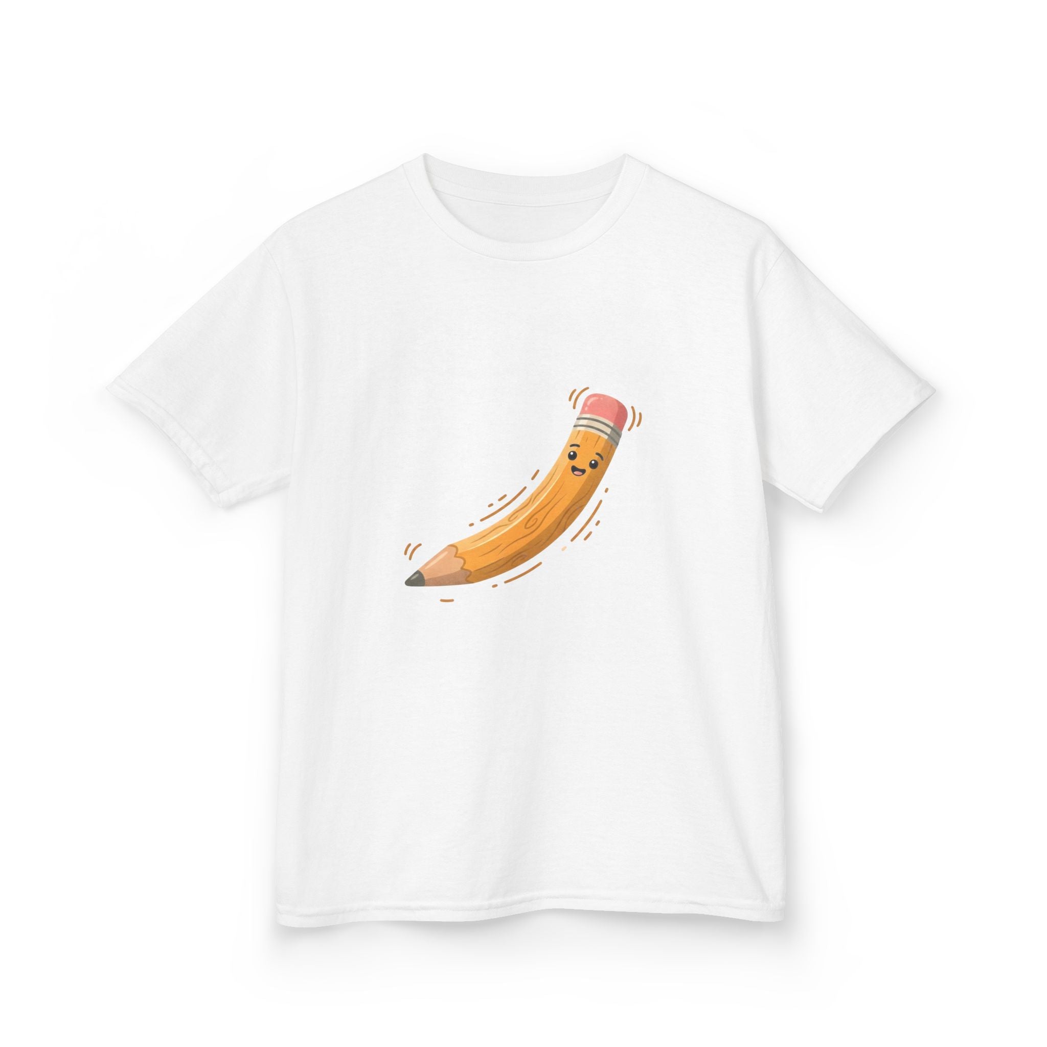 Kids Heavy Cotton Tee - Happy Animated Pencil School Supply | Back to