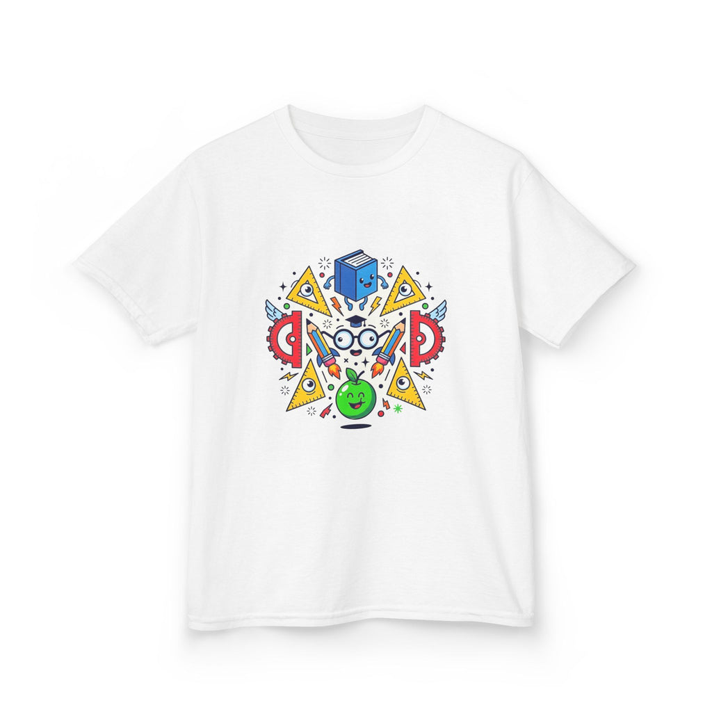 Kids Tee - Cartoon School Supplies & Learning Design | Back to School