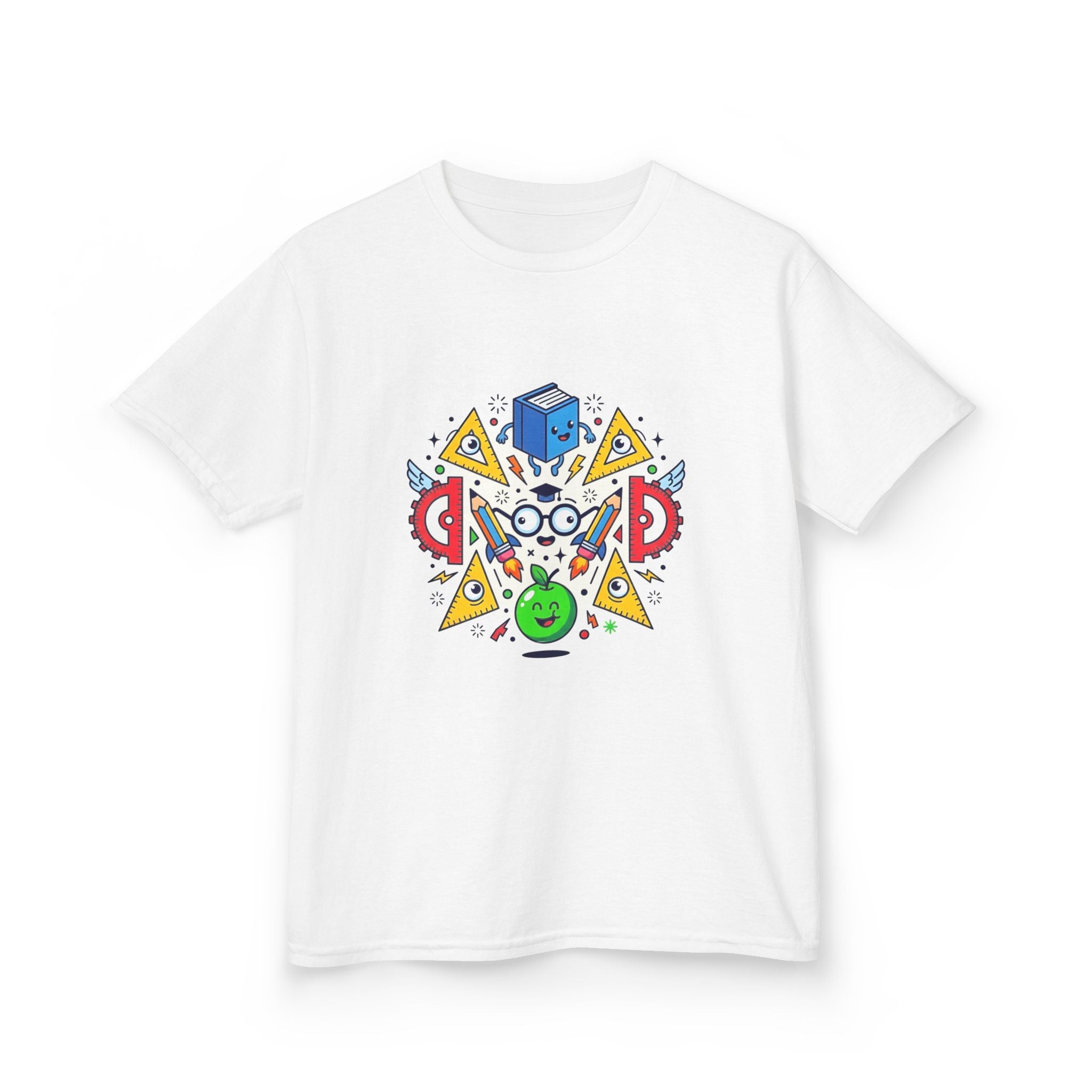 Kids Tee - Cartoon School Supplies & Learning Design | Back to School