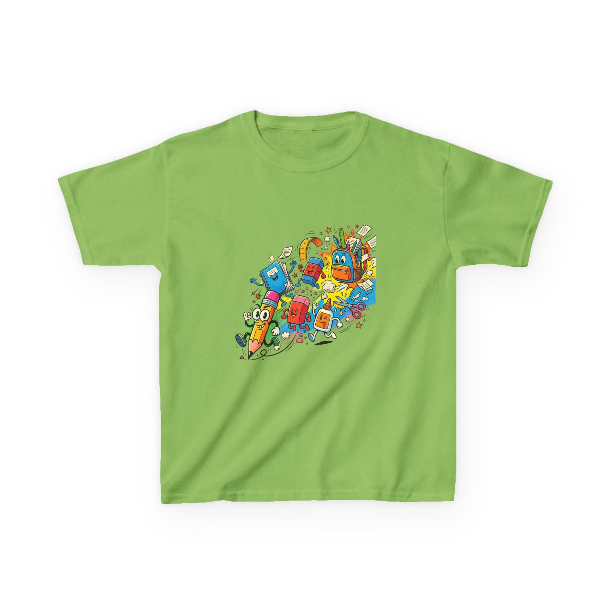 Kids Back to School 2026 Tee - Cartoon School Supplies