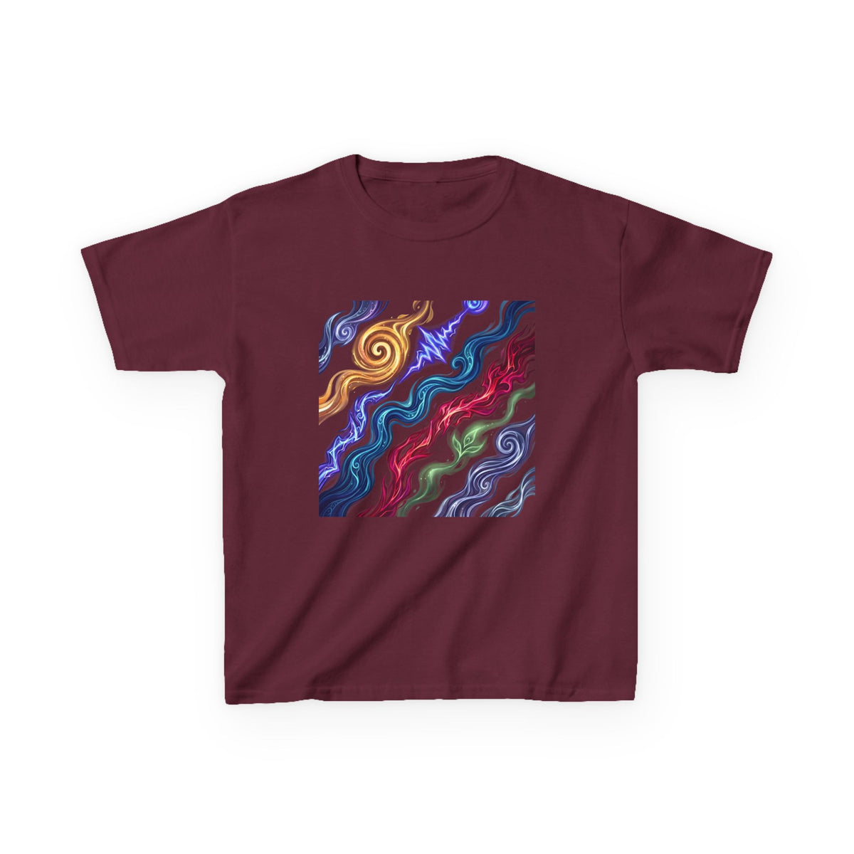 Kids Tee - Vibrant Elemental Magic Energy | Fantasy Glow