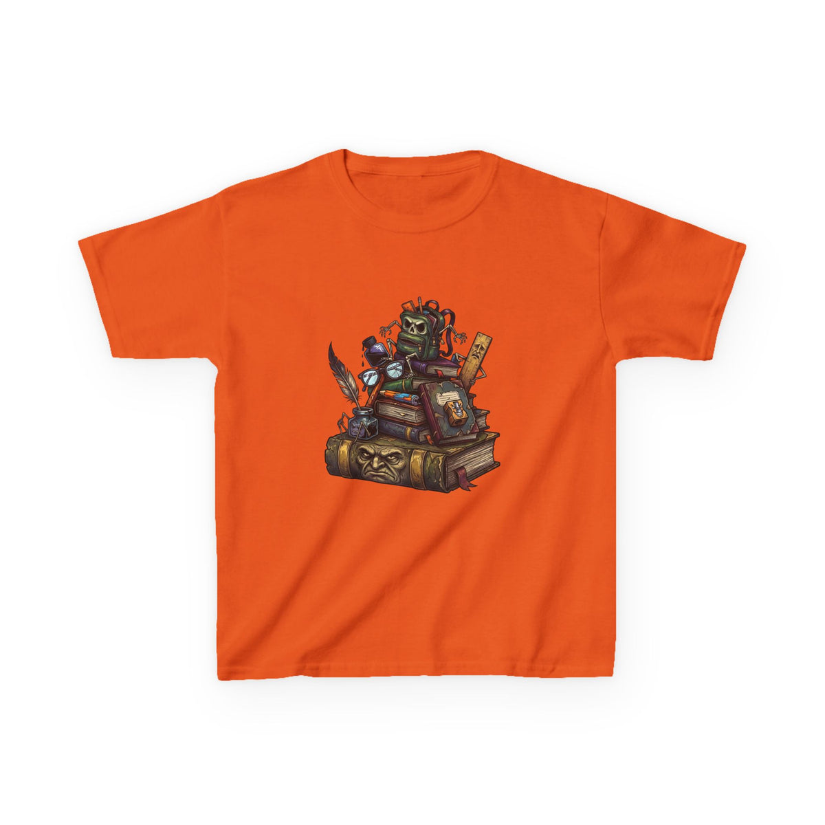 Kids Dark Academia Tee - Macabre School Supplies Skull