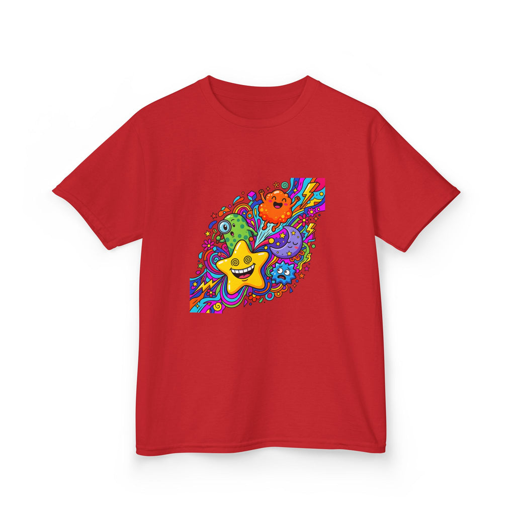 Kids Psychedelic Monster Tee - Vibrant Cartoon Doodle Shirt