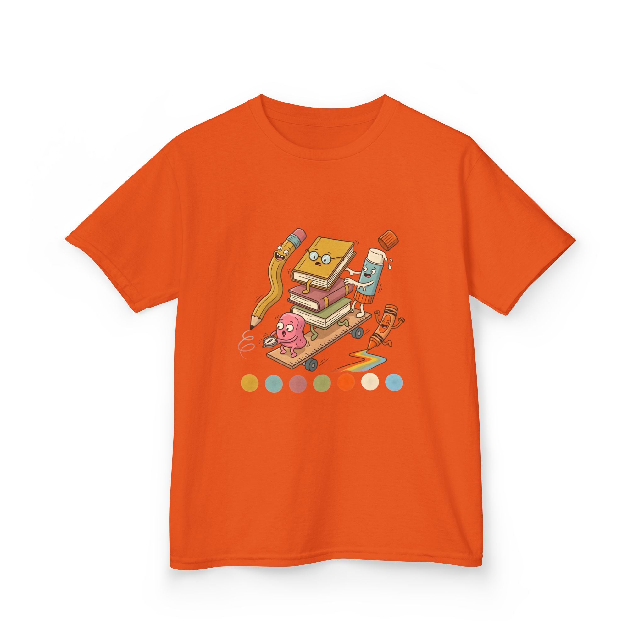Kids T-Shirt - Cute Cartoon School Supplies | Back to School 2026