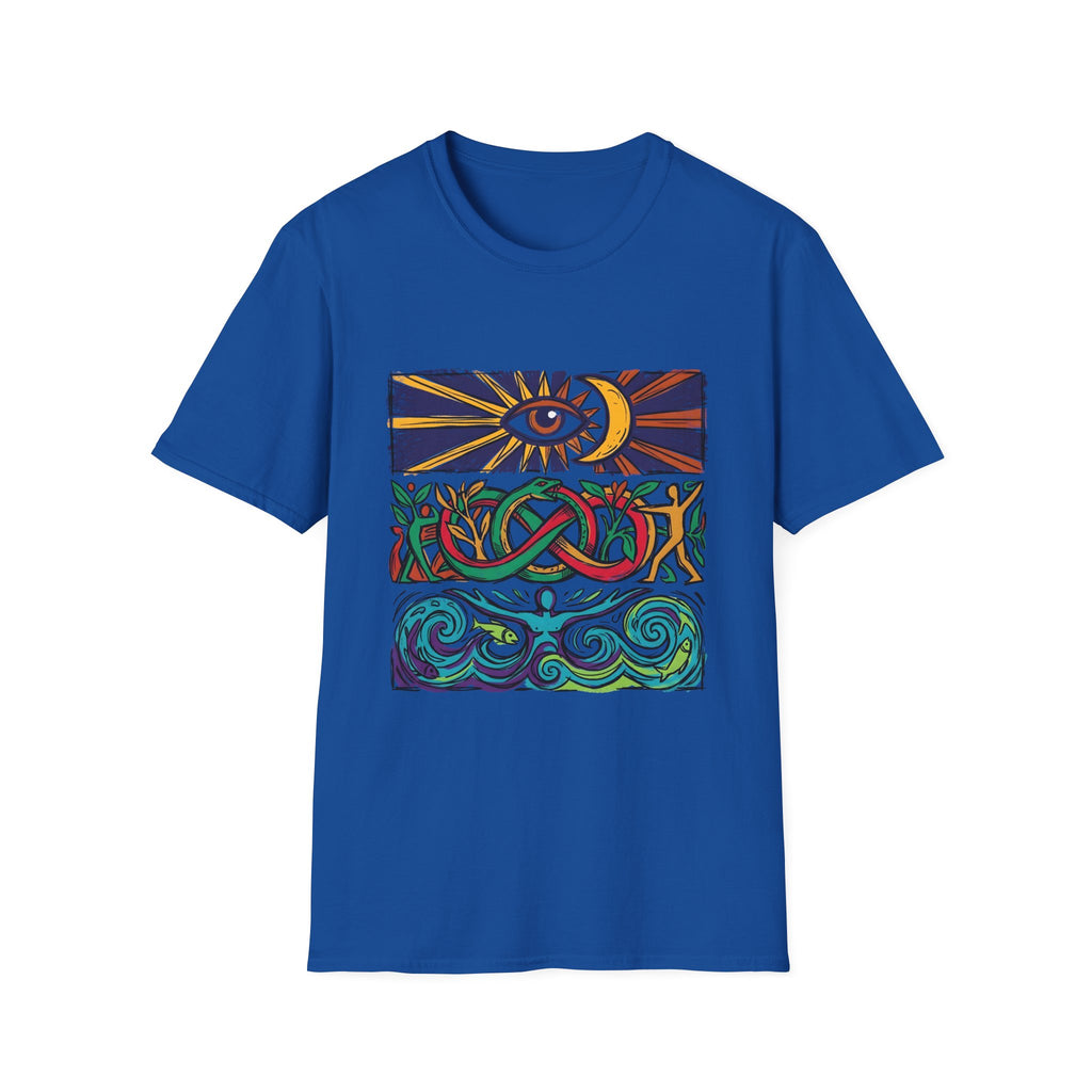 Unisex T-Shirt - Cosmic Folk Art Eye & Snake | Spiritual Nature