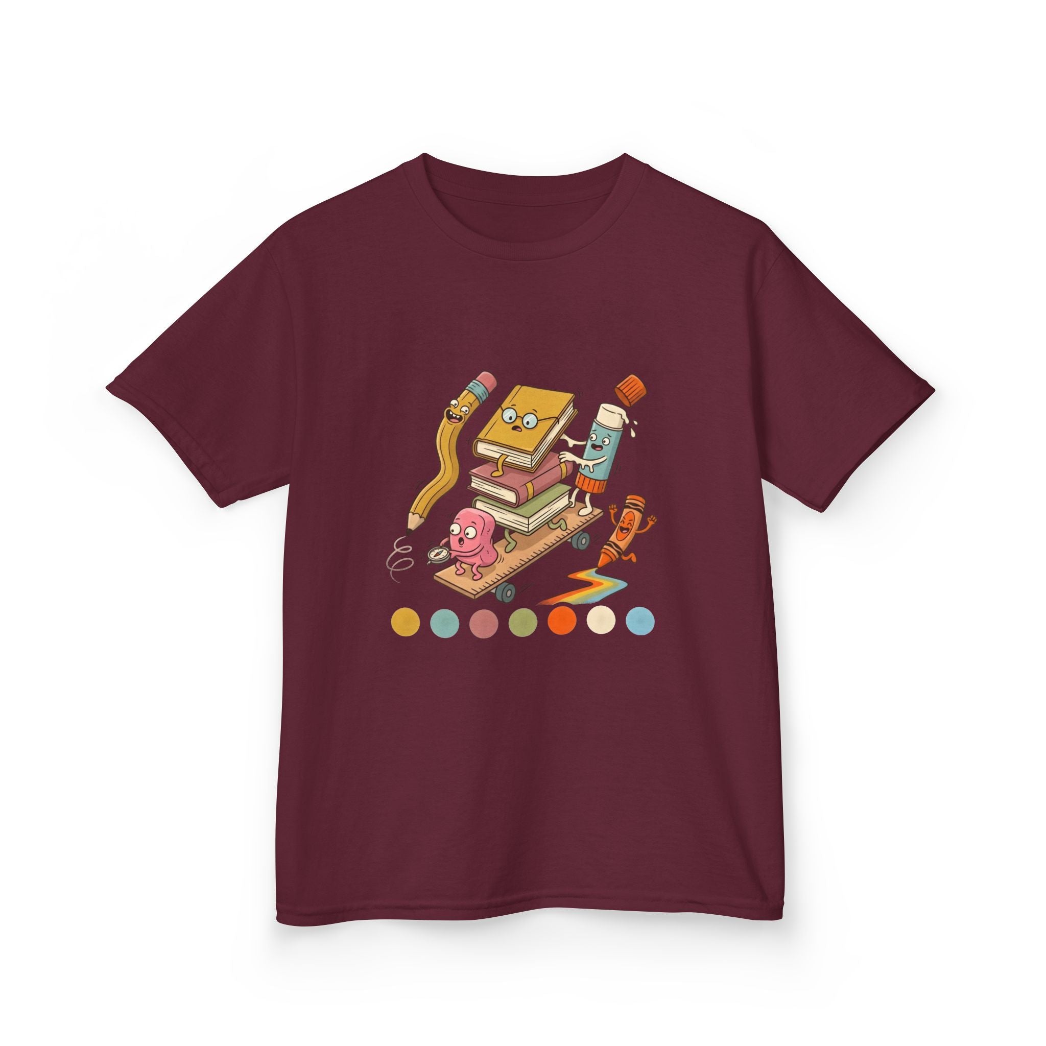 Kids T-Shirt - Cute Cartoon School Supplies | Back to School 2026