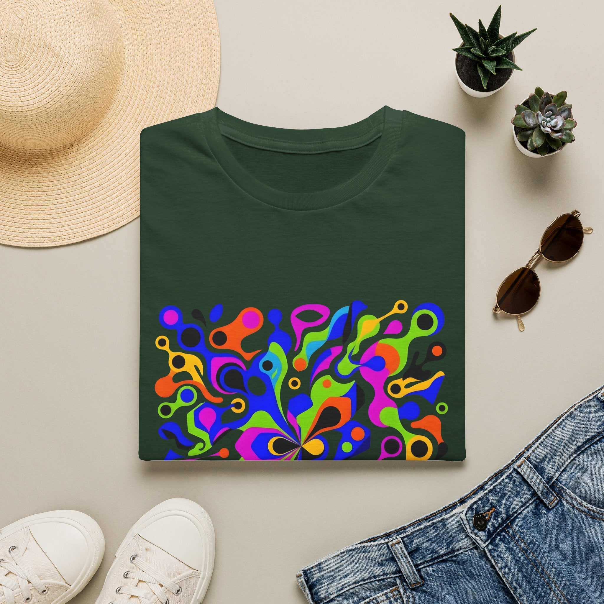 Unisex T-Shirt - Vibrant Organic Abstract | Psychedelic Flow