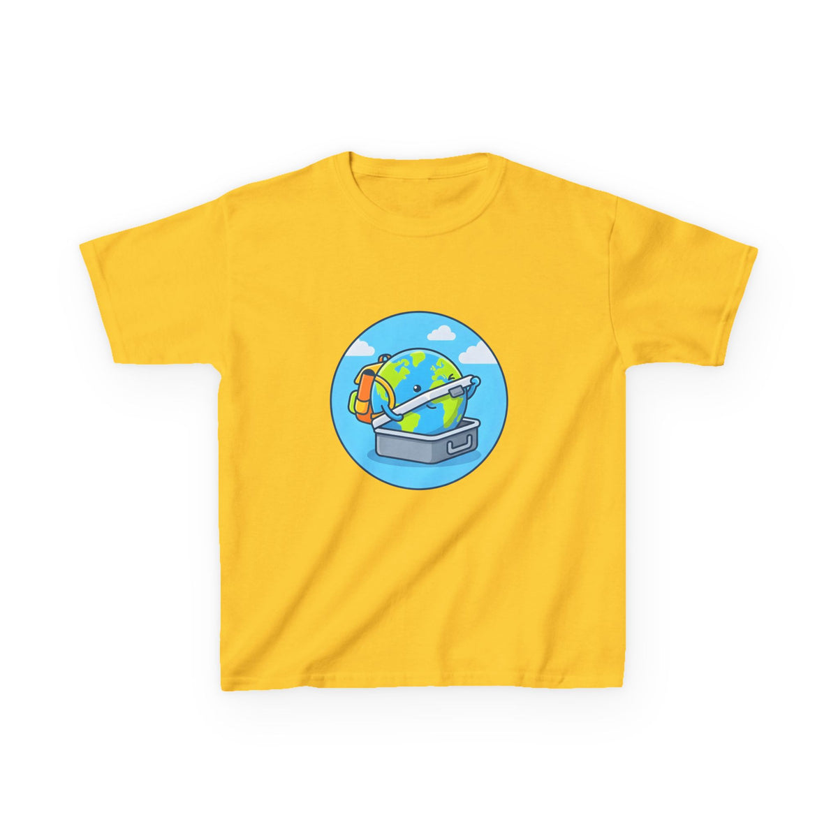Kids Tee - Cute Earth Travel & School Cartoon Shirt | Adventure