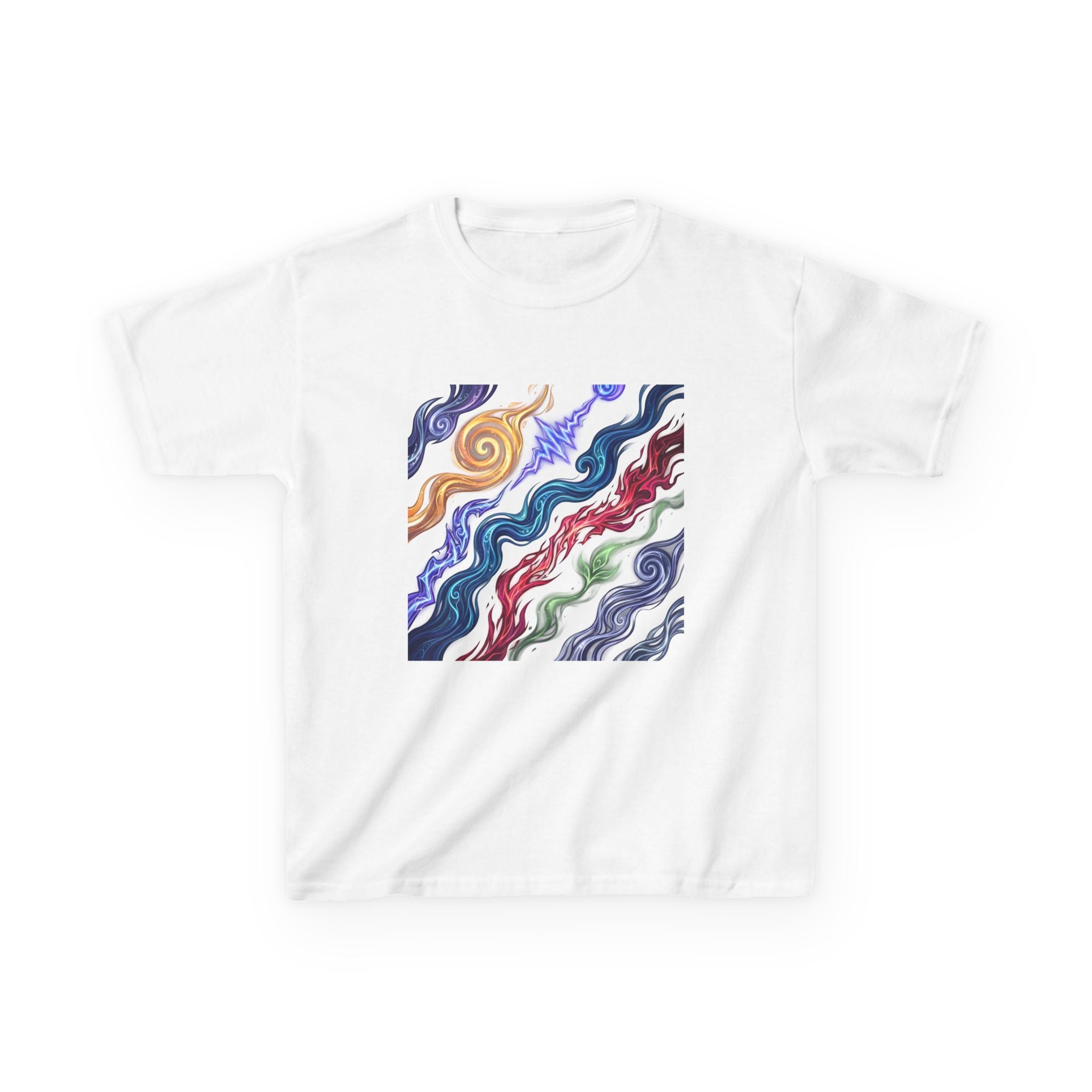 Kids Tee - Vibrant Elemental Magic Energy | Fantasy Glow