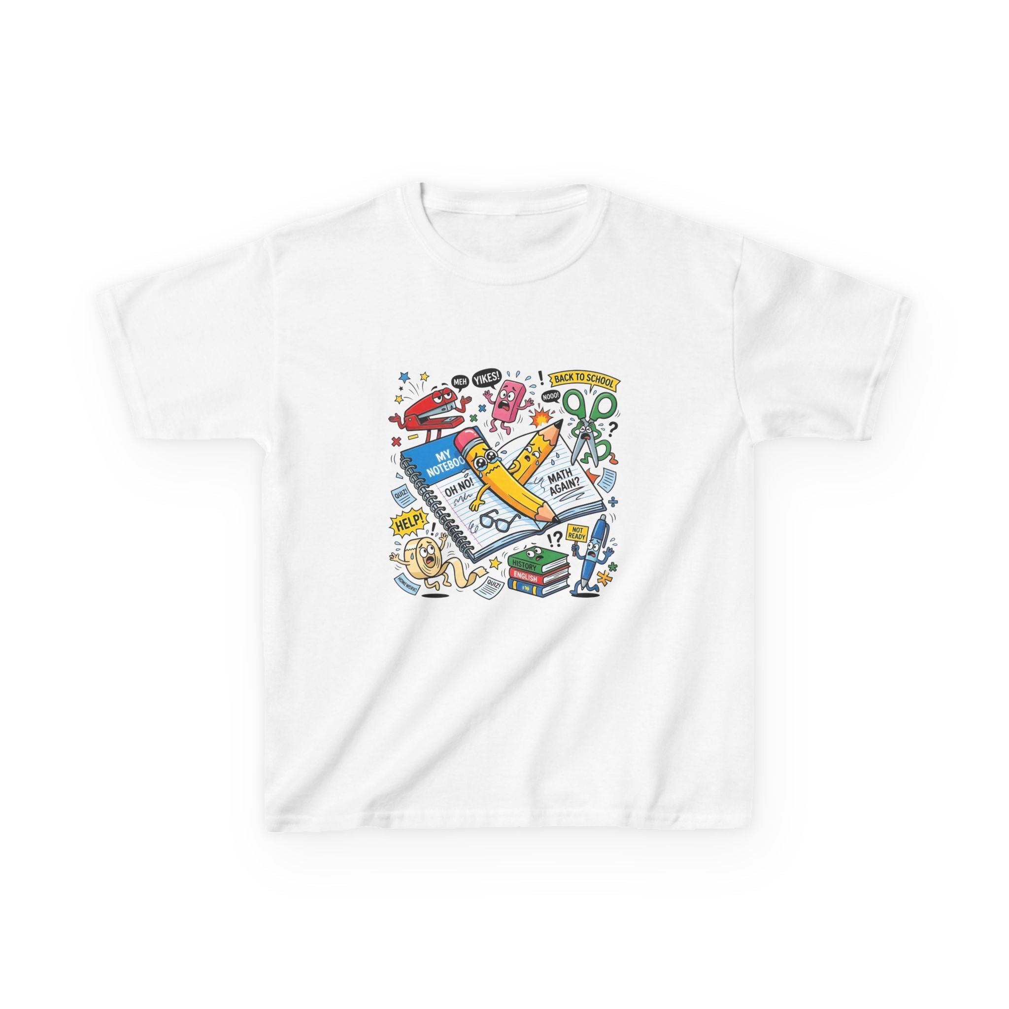 Kids Tee - Back to School Anxiety MEH YIKES! Funny Student