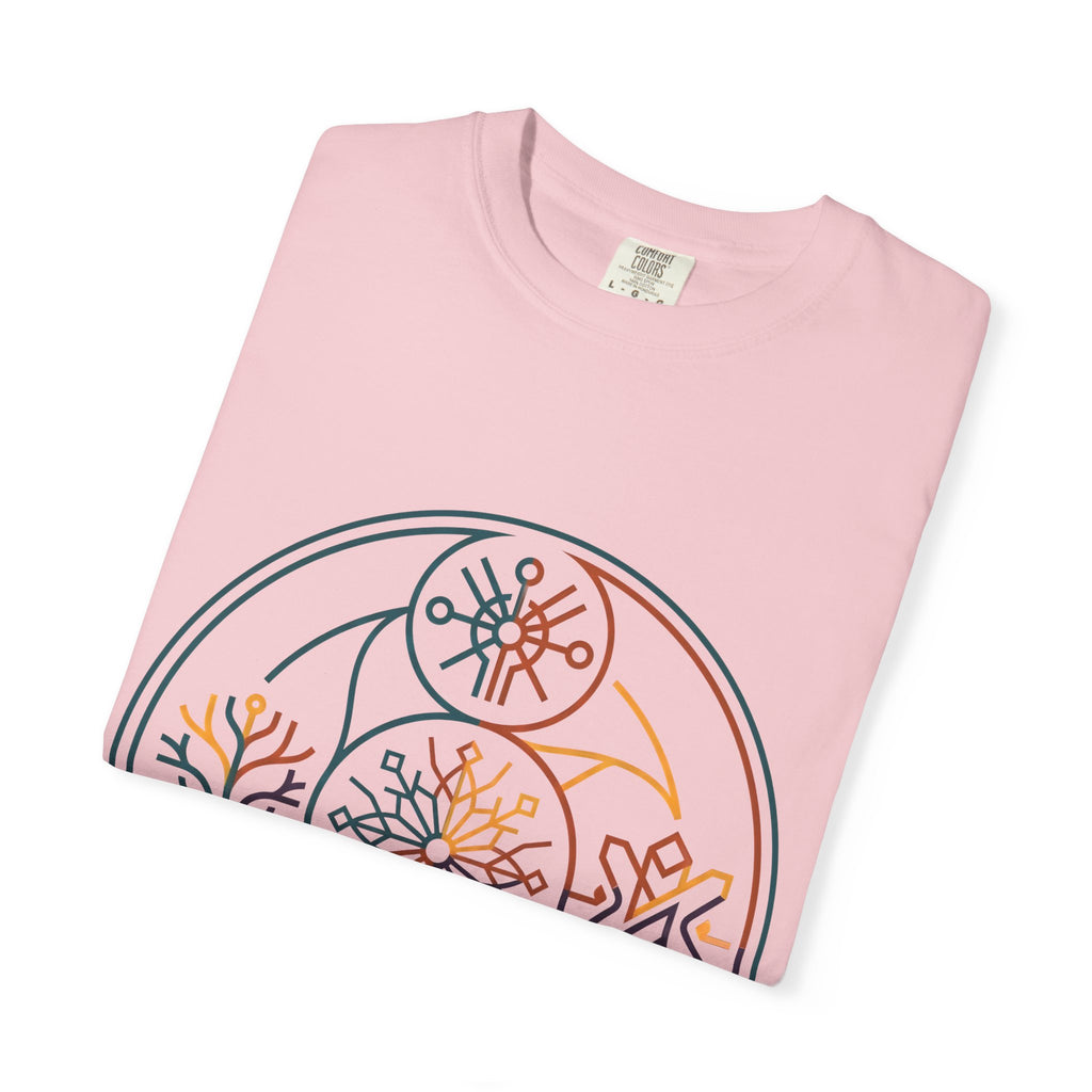 Unisex Garment-Dyed T-Shirt - Minimalist Geometric Nature Art