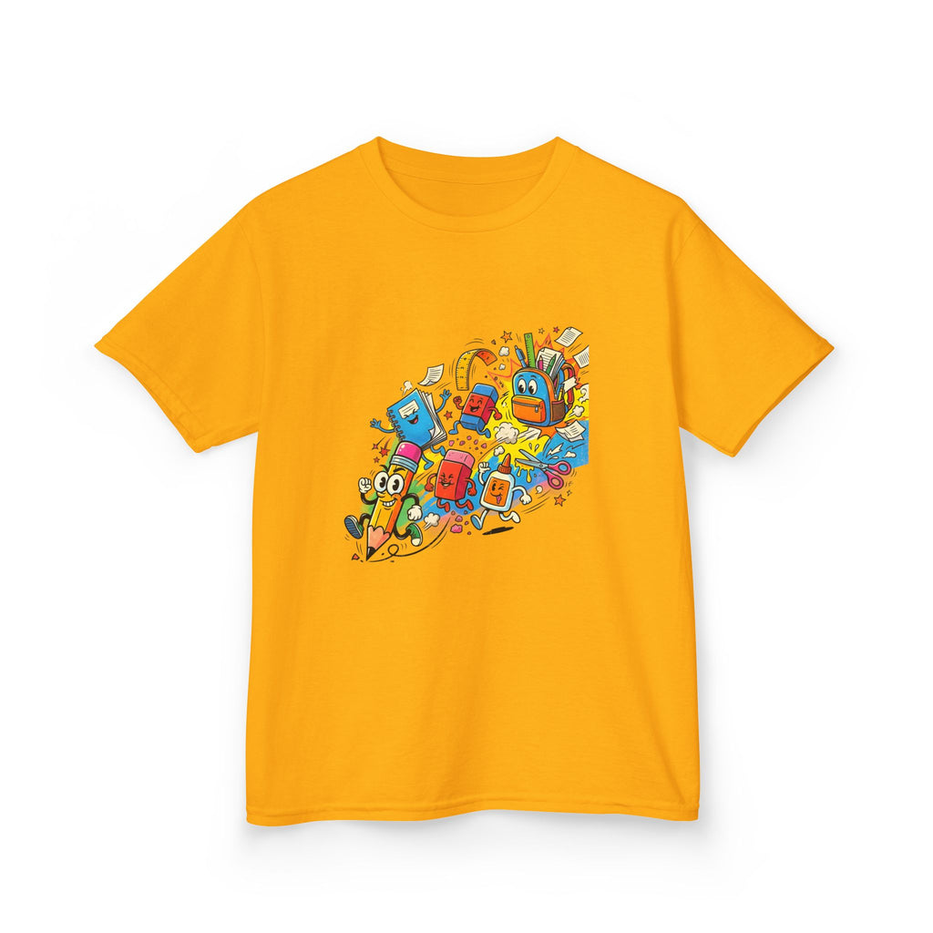 Kids Back to School 2026 Tee - Cartoon School Supplies