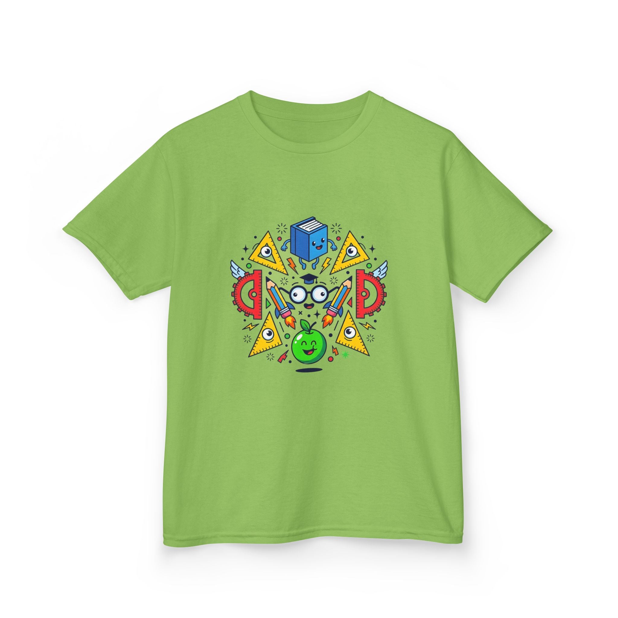 Kids Tee - Cartoon School Supplies & Learning Design | Back to School