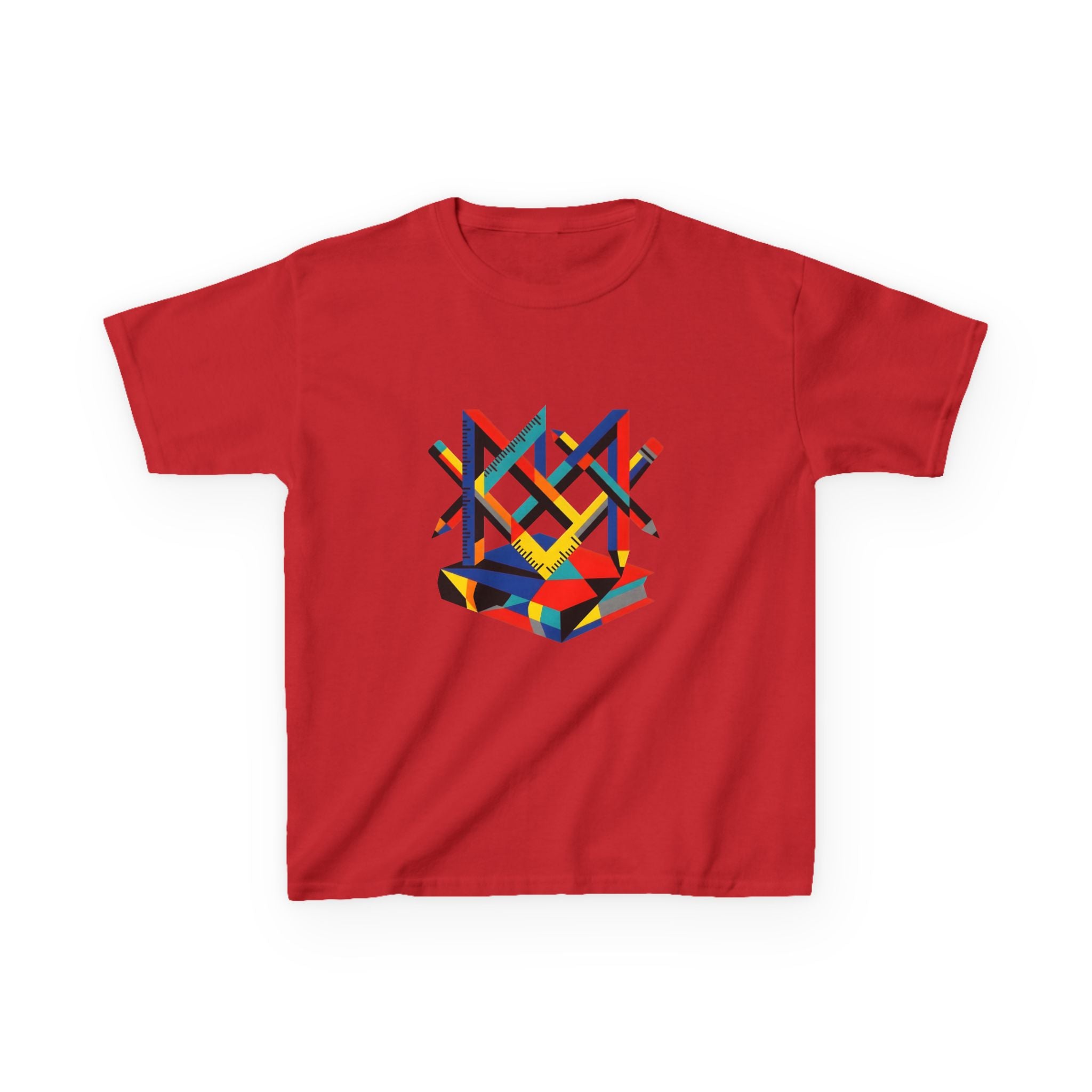 Kids Tee - Bauhaus Geometric Design Tools Graphic | Primary Colors
