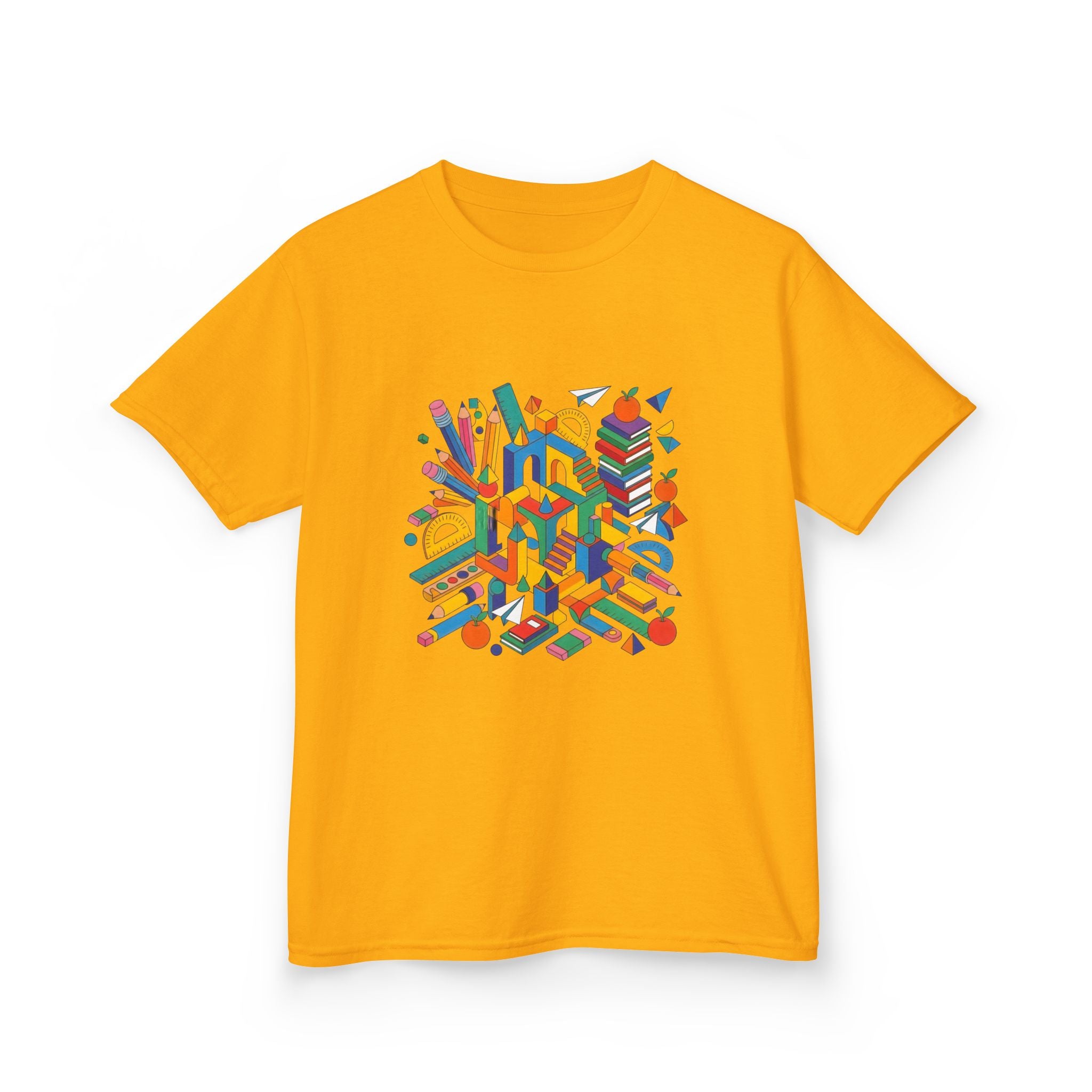 Kids T-Shirt - Abstract Geometric School Supplies | Back to School