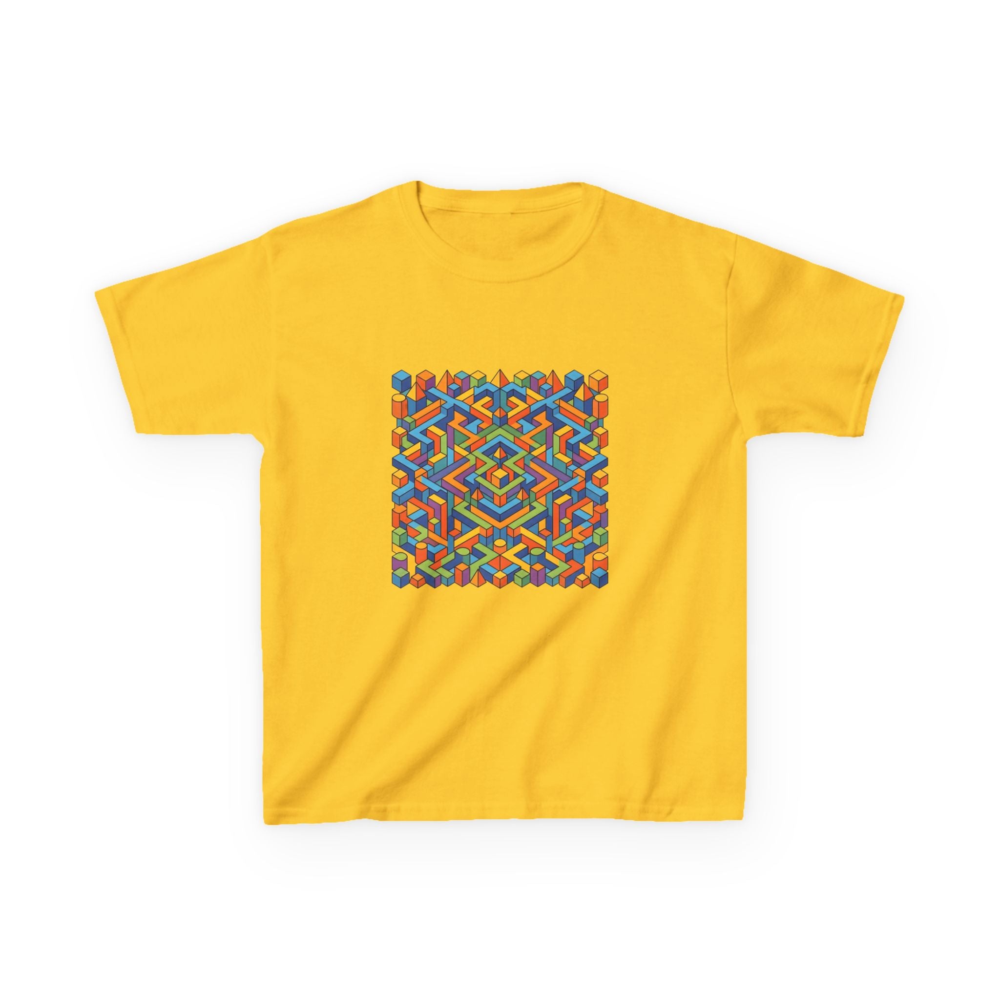 Kids T-Shirt - Colorful Isometric Optical Illusion Maze