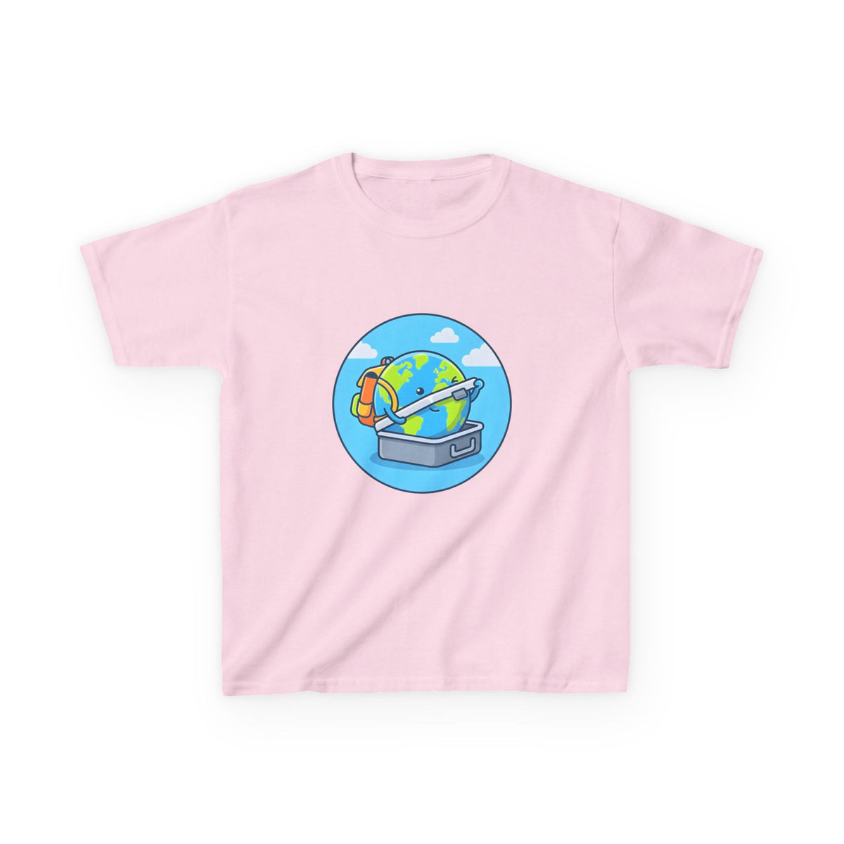 Kids Tee - Cute Earth Travel & School Cartoon Shirt | Adventure