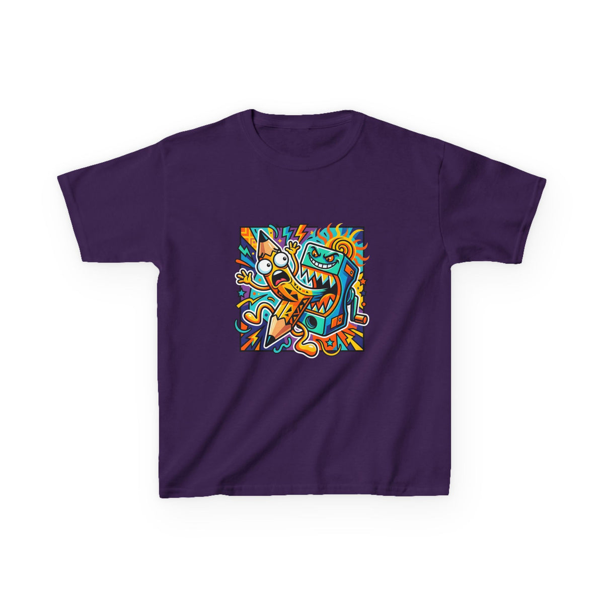 Kids Tee - Dynamic School Supplies Cartoon | Back to School Fun