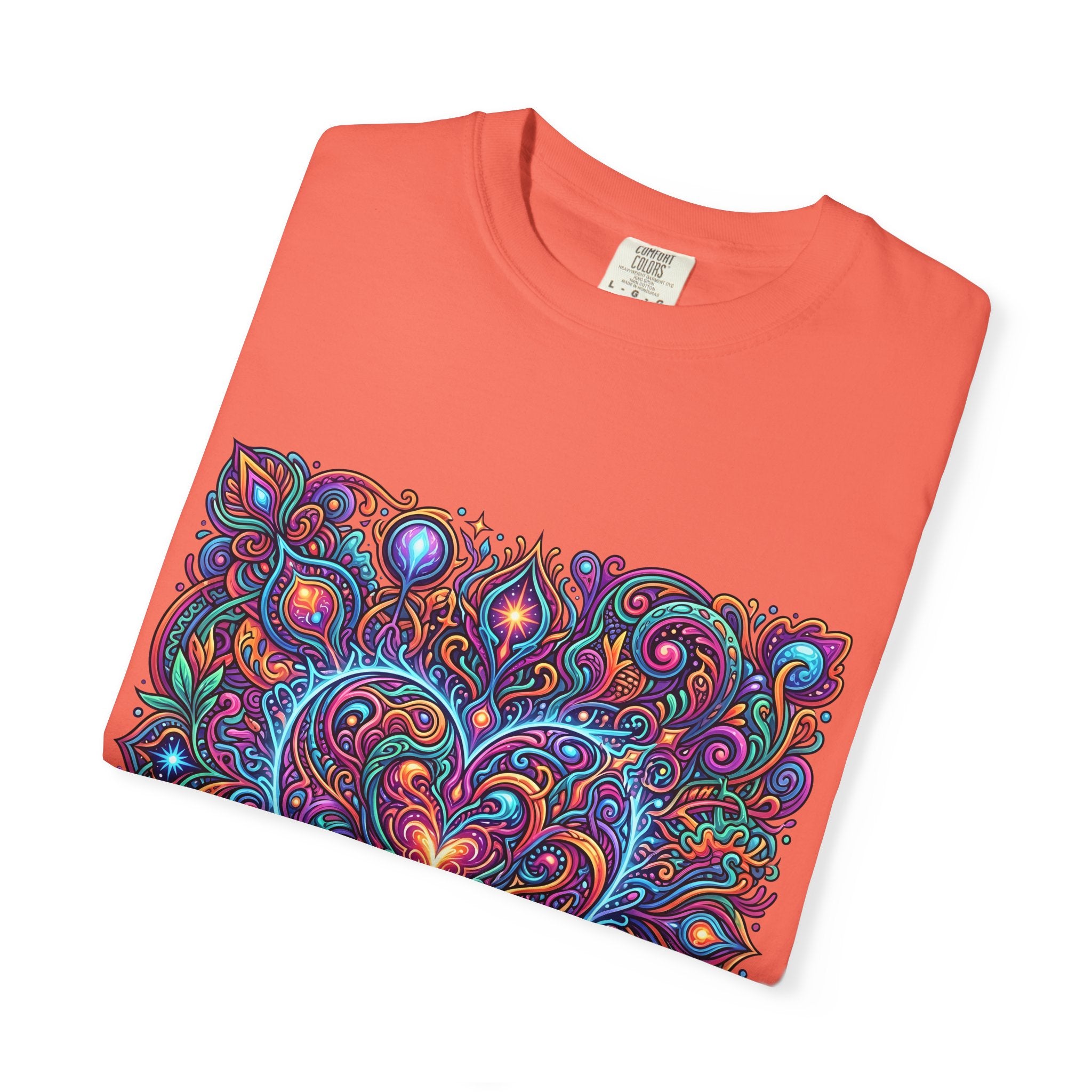 Unisex Garment-Dyed T-shirt - Cosmic Love | Psychedelic Heart Art