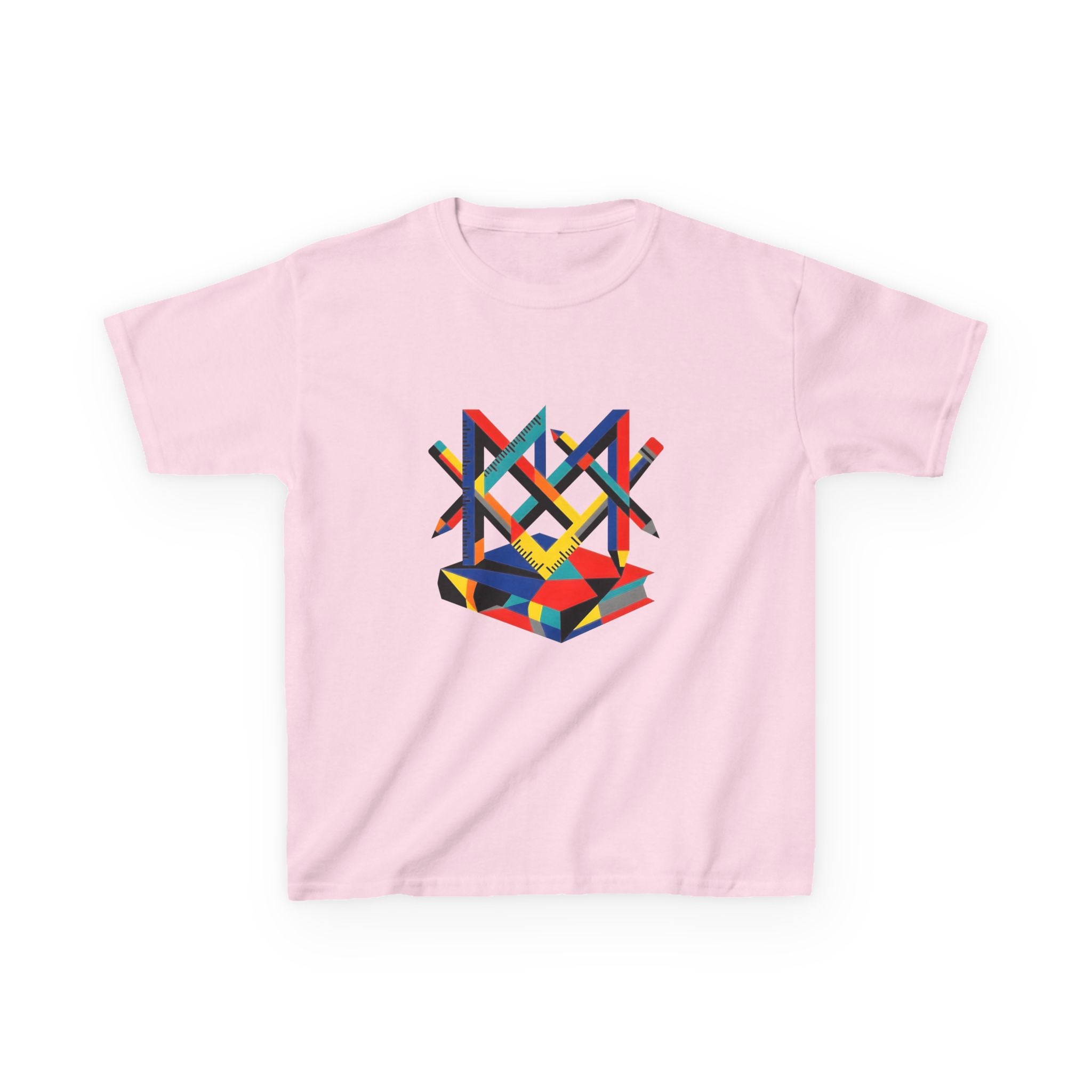 Kids Tee - Bauhaus Geometric Design Tools Graphic | Primary Colors