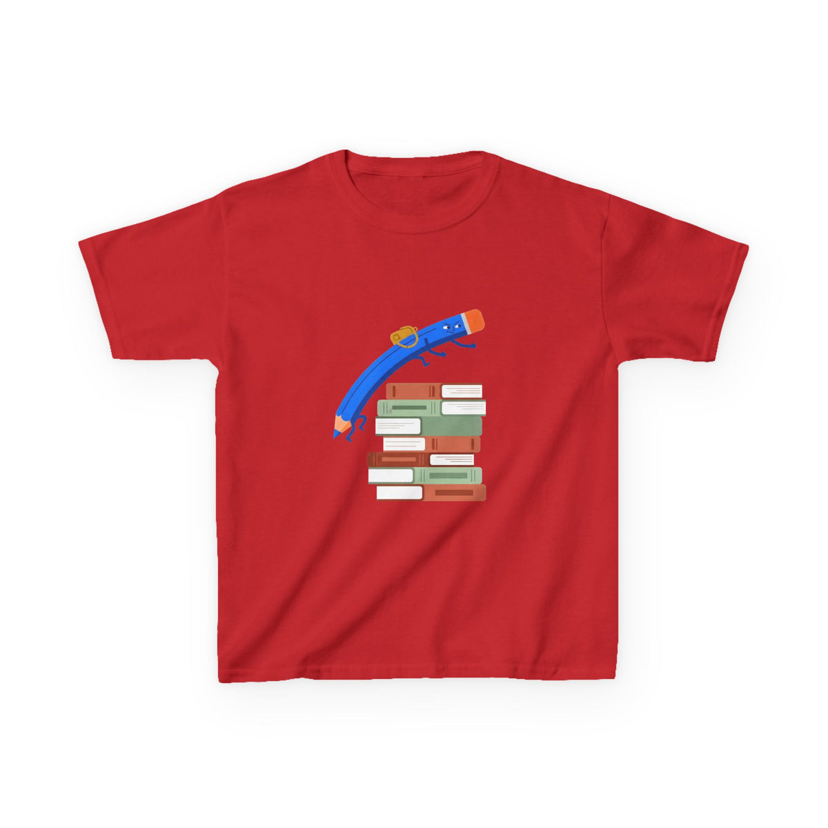 Kids Tee - Back to School Education | Books & Pencil
