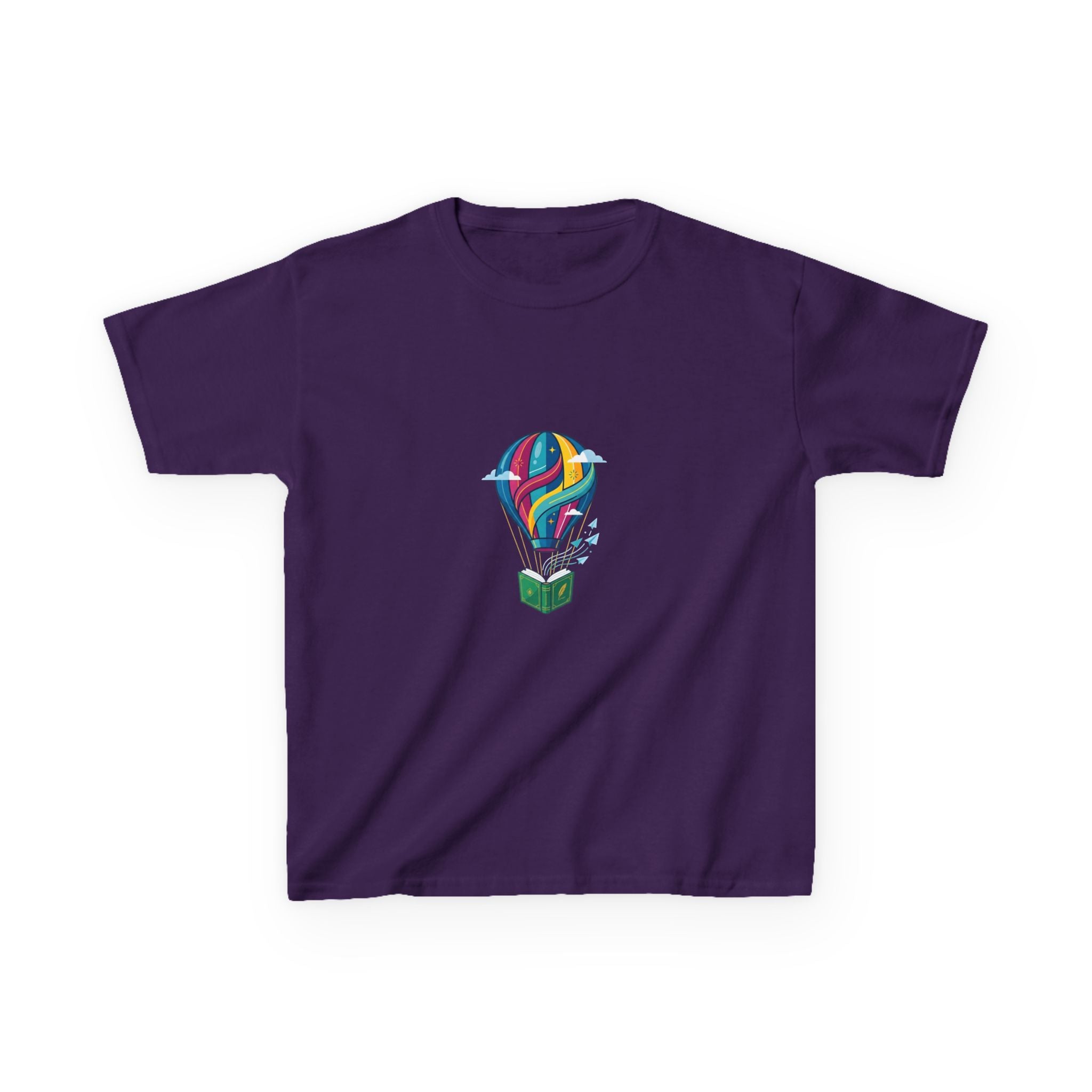 Kids T-Shirt - Bookworm Hot Air Balloon Reading Adventure Tee