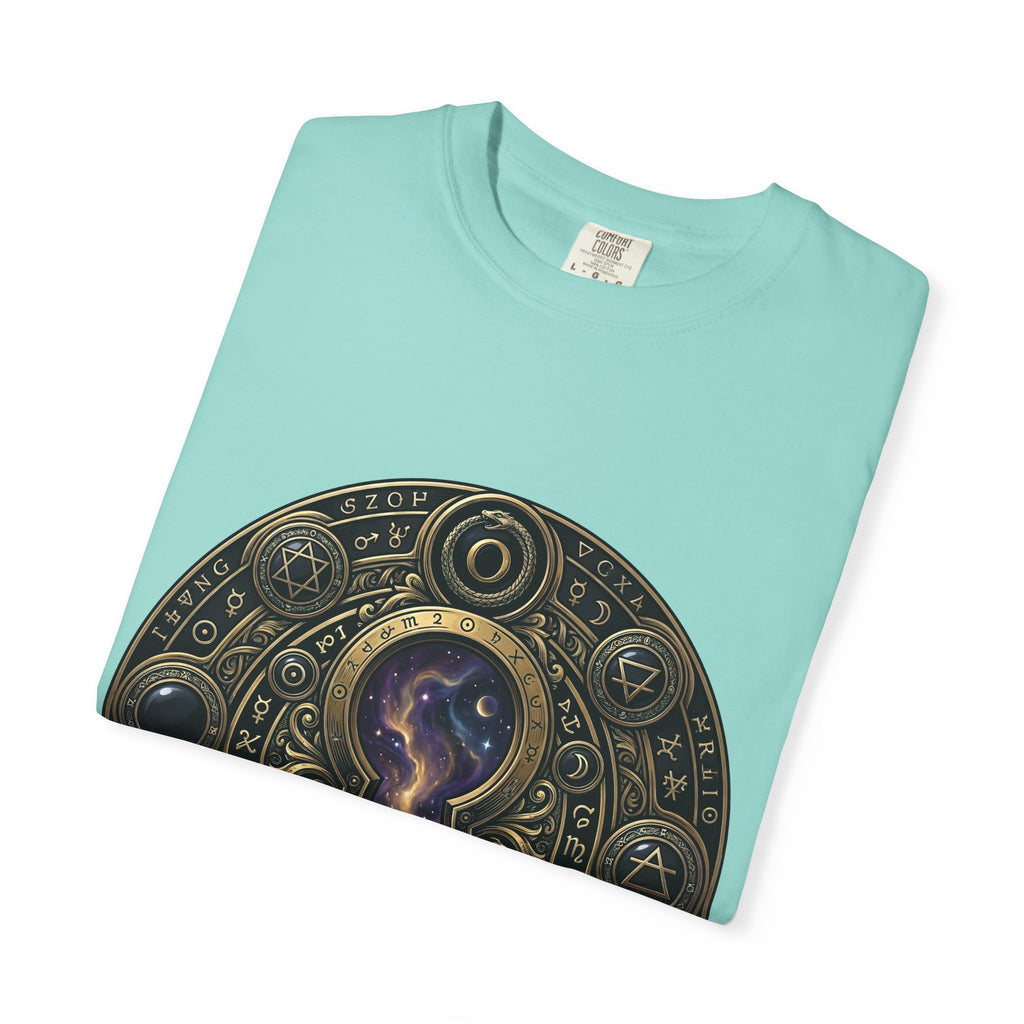 T-shirt - Celestial Keyhole Galaxy | Occult Alchemical Gold