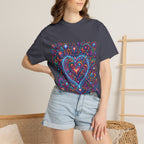 Unisex Garment-Dyed T-shirt - Cosmic Love | Psychedelic Heart Art
