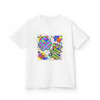 Kids Tee - Playful 90s Geometric Monsters | Retro Abstract