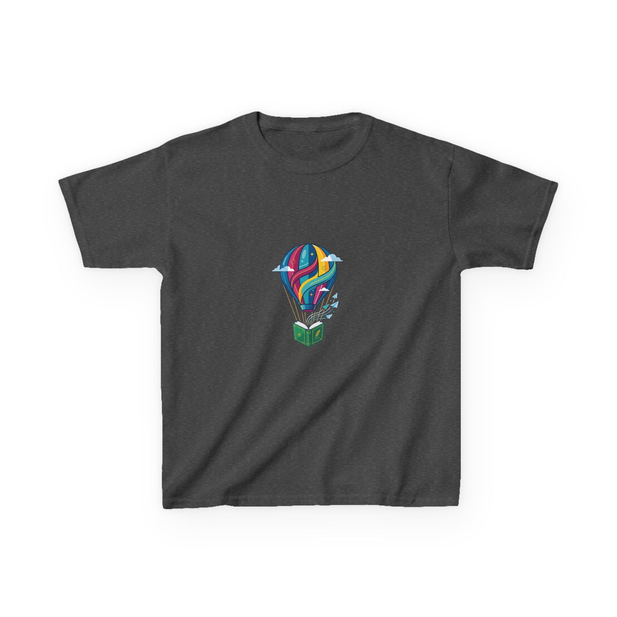 Kids T-Shirt - Bookworm Hot Air Balloon Reading Adventure Tee