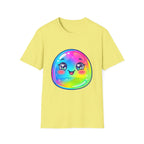 Unisex Kawaii T-Shirt - Happy Rainbow Blob Character Tee