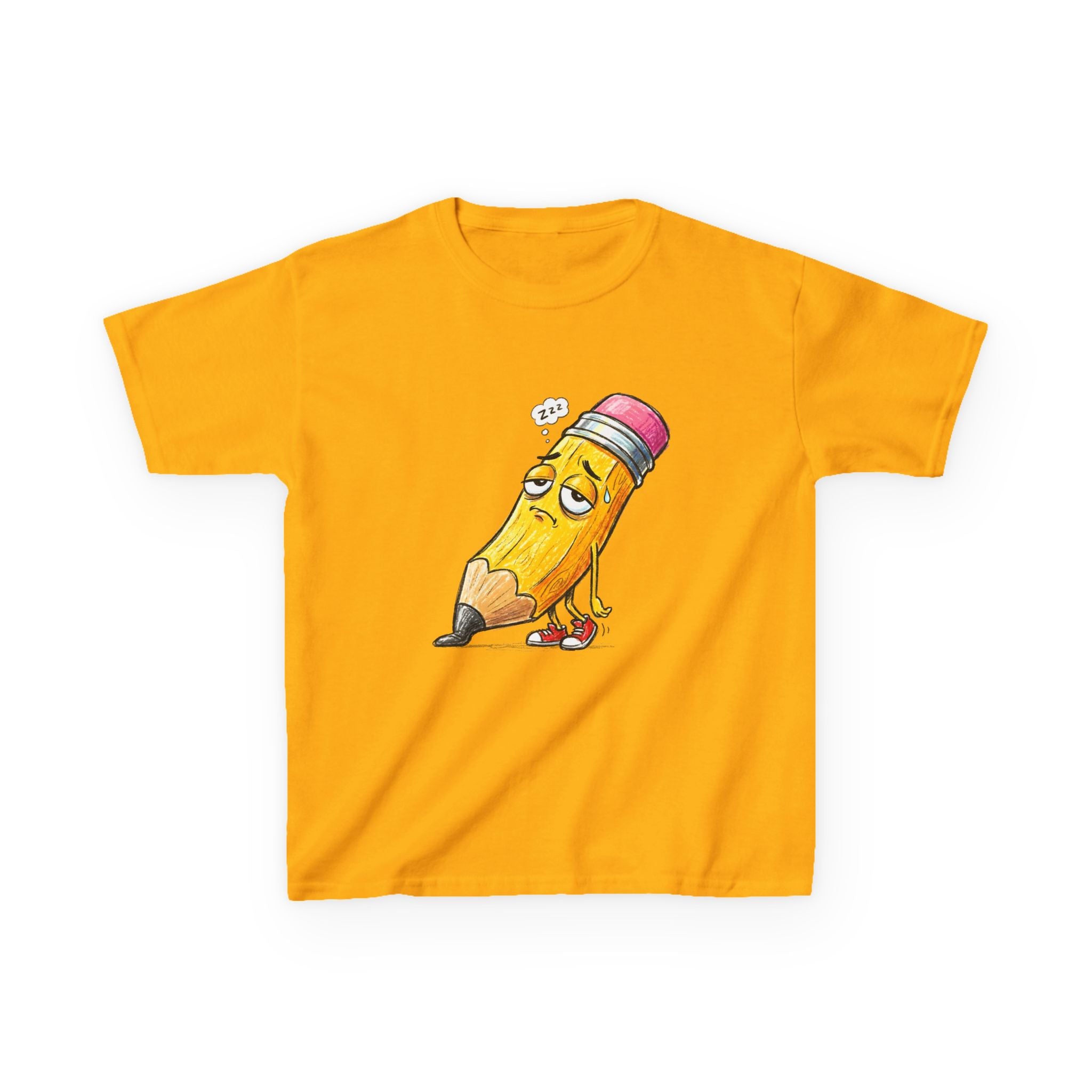 Kids T-Shirt - Tired Pencil Zzz Cartoon | Funny Back to School