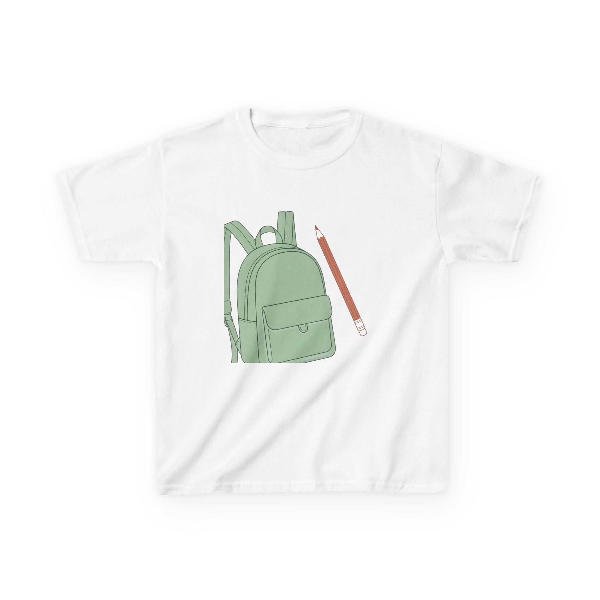 Kids Tee - Cartoon School Supplies Backpack Pencil | Back to School