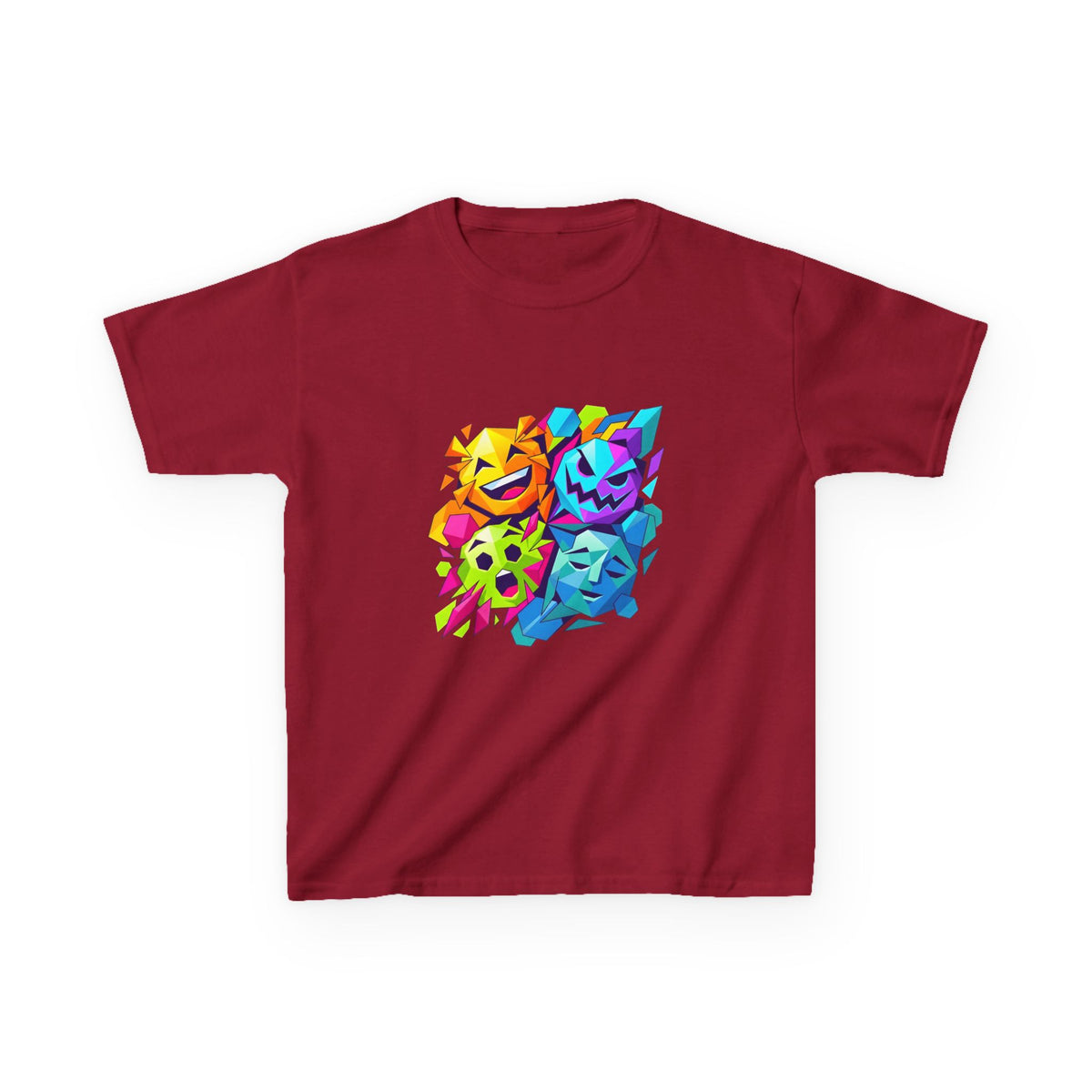 Kids T-Shirt - Vibrant Geometric Faces | Abstract Art