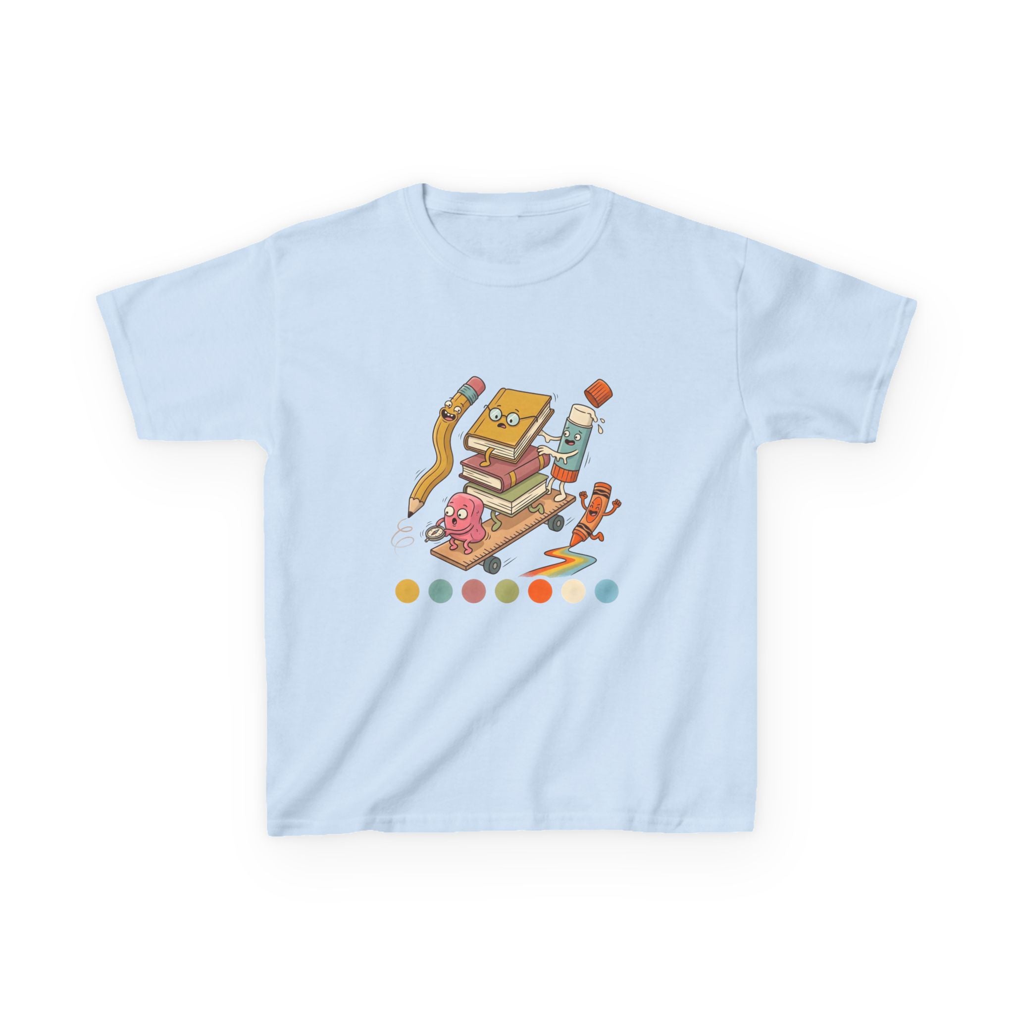 Kids T-Shirt - Cute Cartoon School Supplies | Back to School 2026