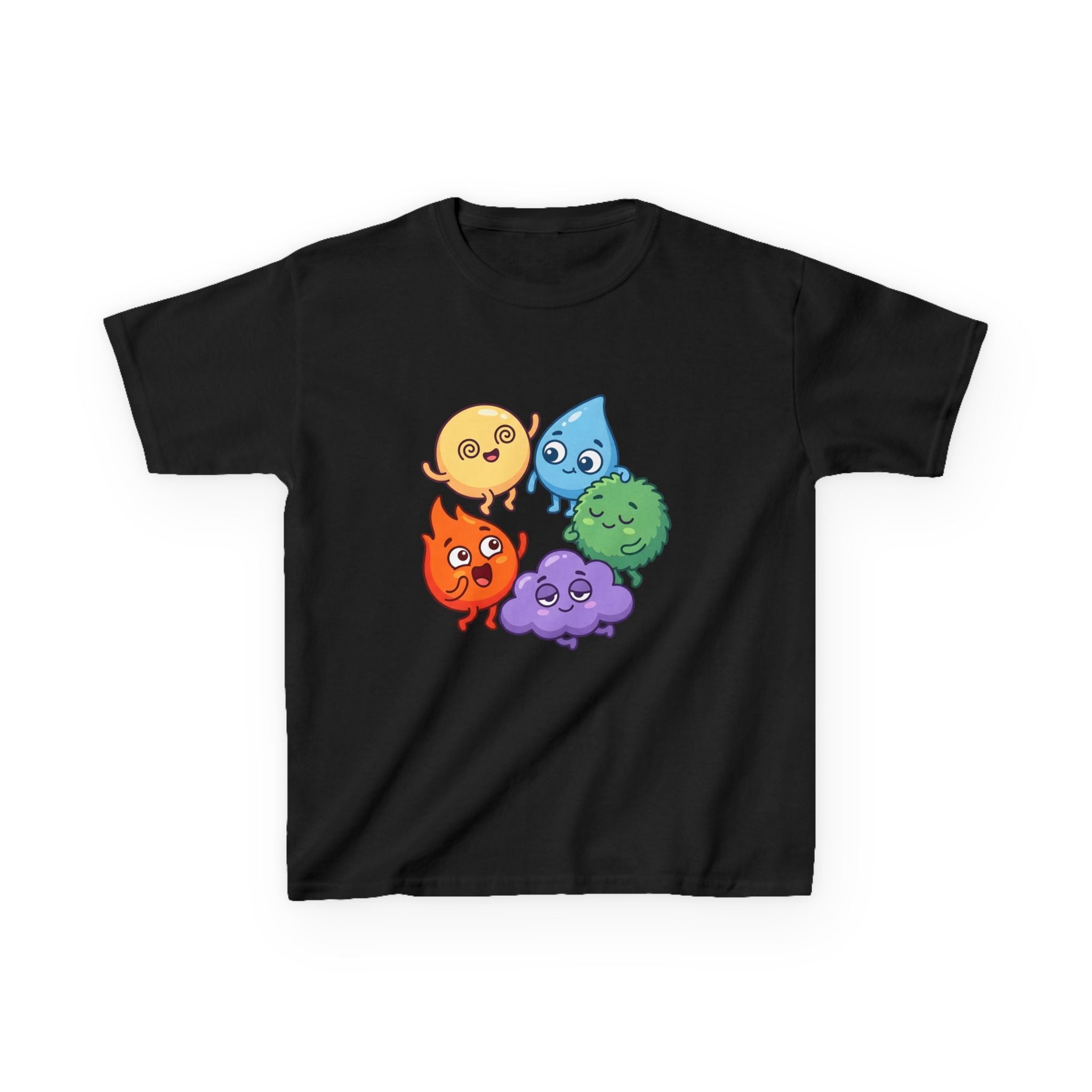 Kids Heavy Cotton Tee - Cute Whimsical Elemental Characters