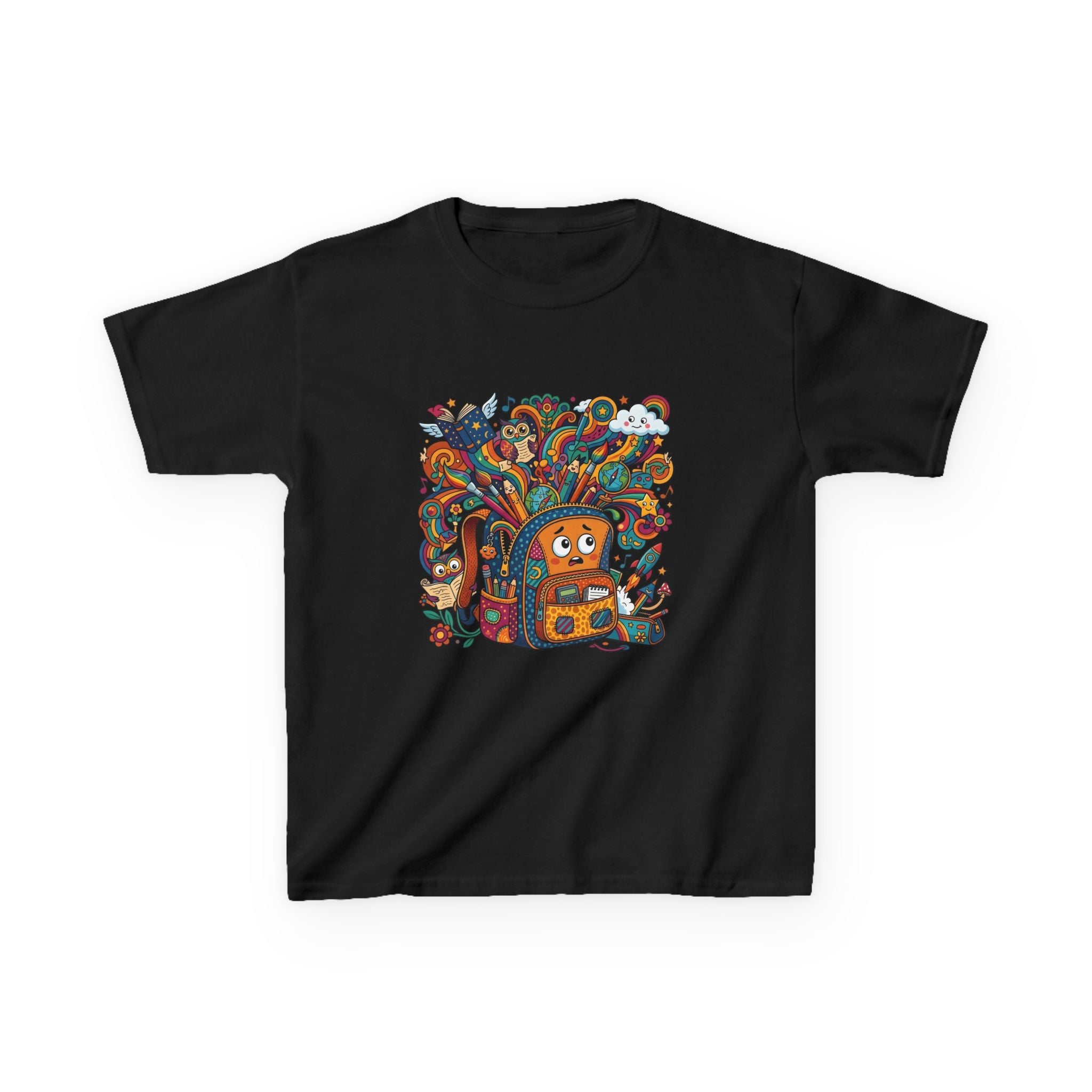 Kids Tee - Whimsical School Owl & Backpack | Back to School 2026