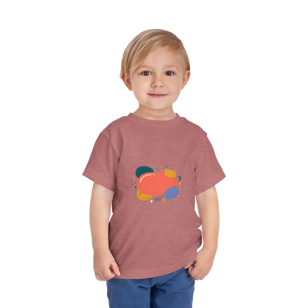 Toddler Short Sleeve Tee - Whimsical Space Design | Kids Cosmic
