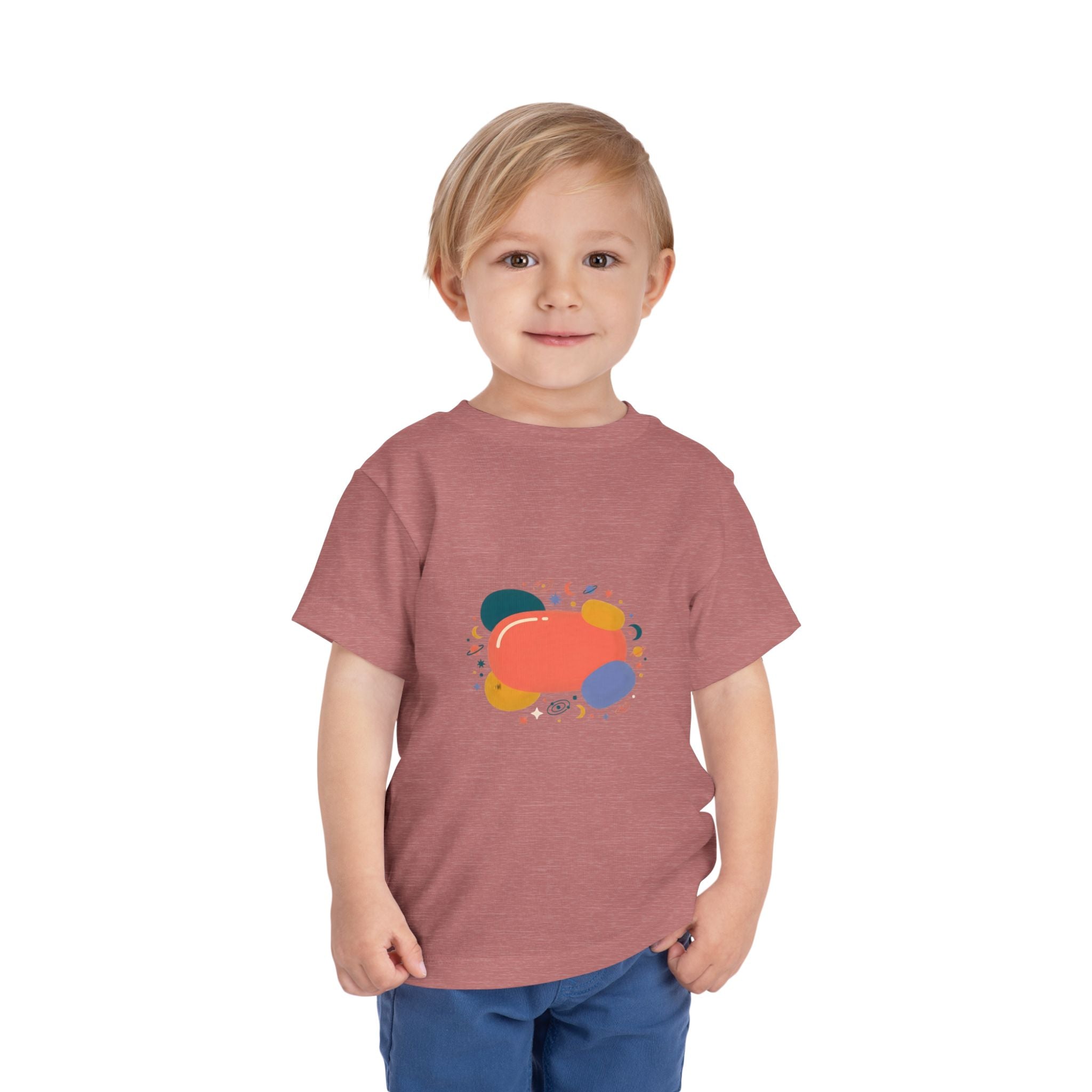 Toddler Short Sleeve Tee - Whimsical Space Design | Kids Cosmic