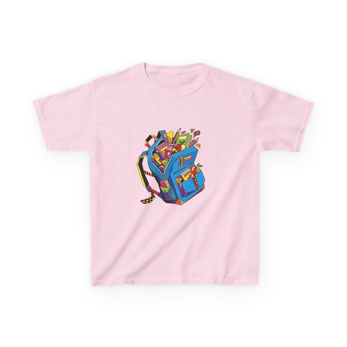Kids Tee - Vibrant Geometric School Supplies Cartoon | Back to School