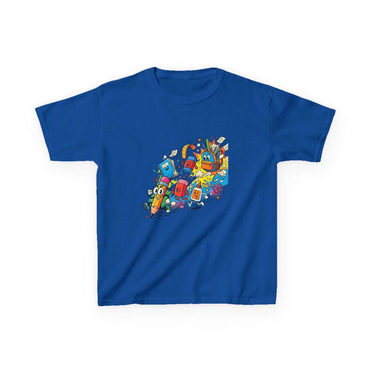 Kids Back to School 2026 Tee - Cartoon School Supplies