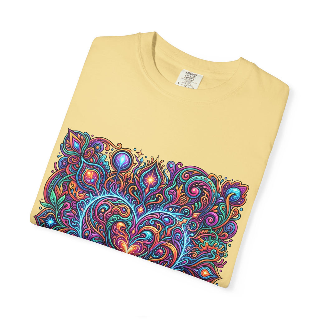 Unisex Garment-Dyed T-shirt - Cosmic Love | Psychedelic Heart Art