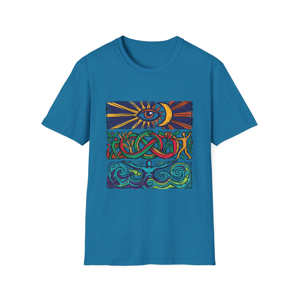 Unisex T-Shirt - Cosmic Folk Art Eye & Snake | Spiritual Nature