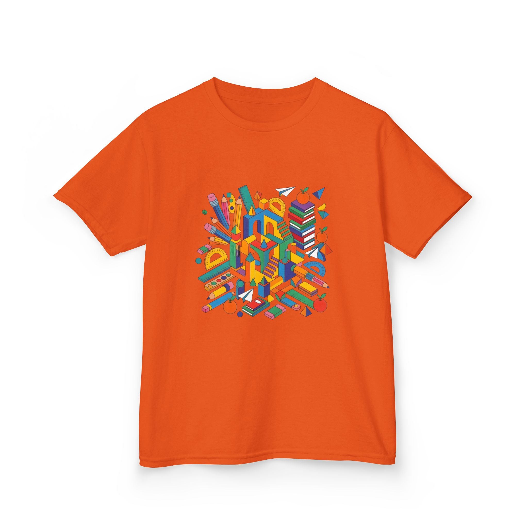 Kids T-Shirt - Abstract Geometric School Supplies | Back to School
