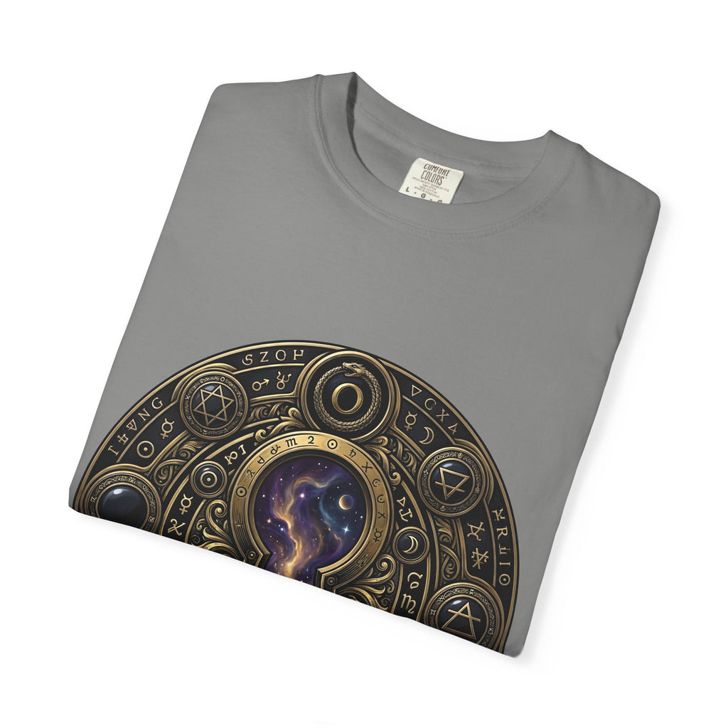 T-shirt - Celestial Keyhole Galaxy | Occult Alchemical Gold