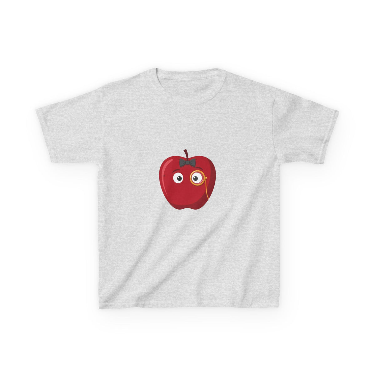 Kids Heavy Cotton Tee - Whimsical Monocle Apple Character